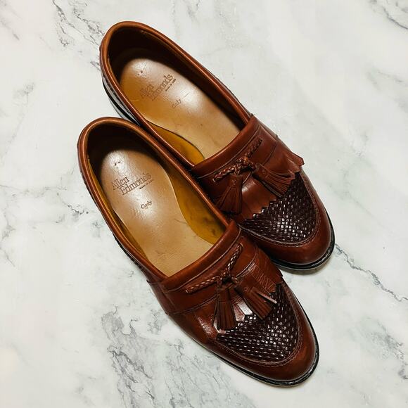 Allen Edmonds Cody Loafers Mens 11B Narrow Kiltie Tassel Weave Chili Leather - Picture 2 of 9